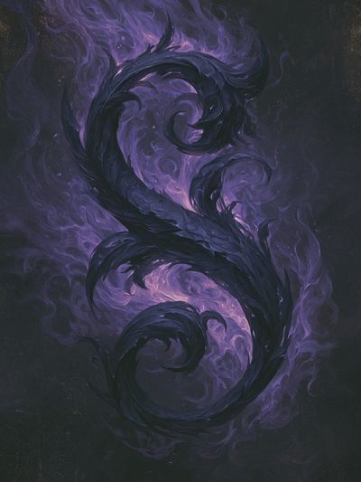 Purple Smoke Serpent Abstract Poster. poster