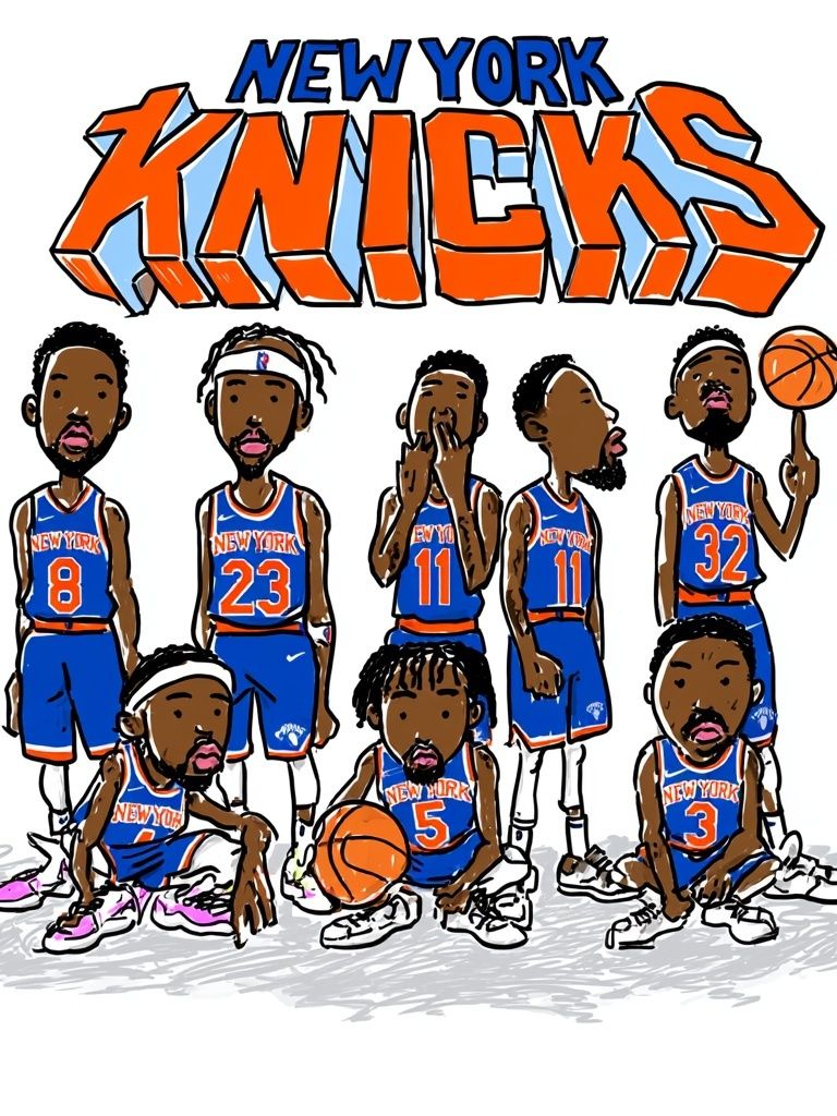 New York Knicks Cartoon Poster. poster detail