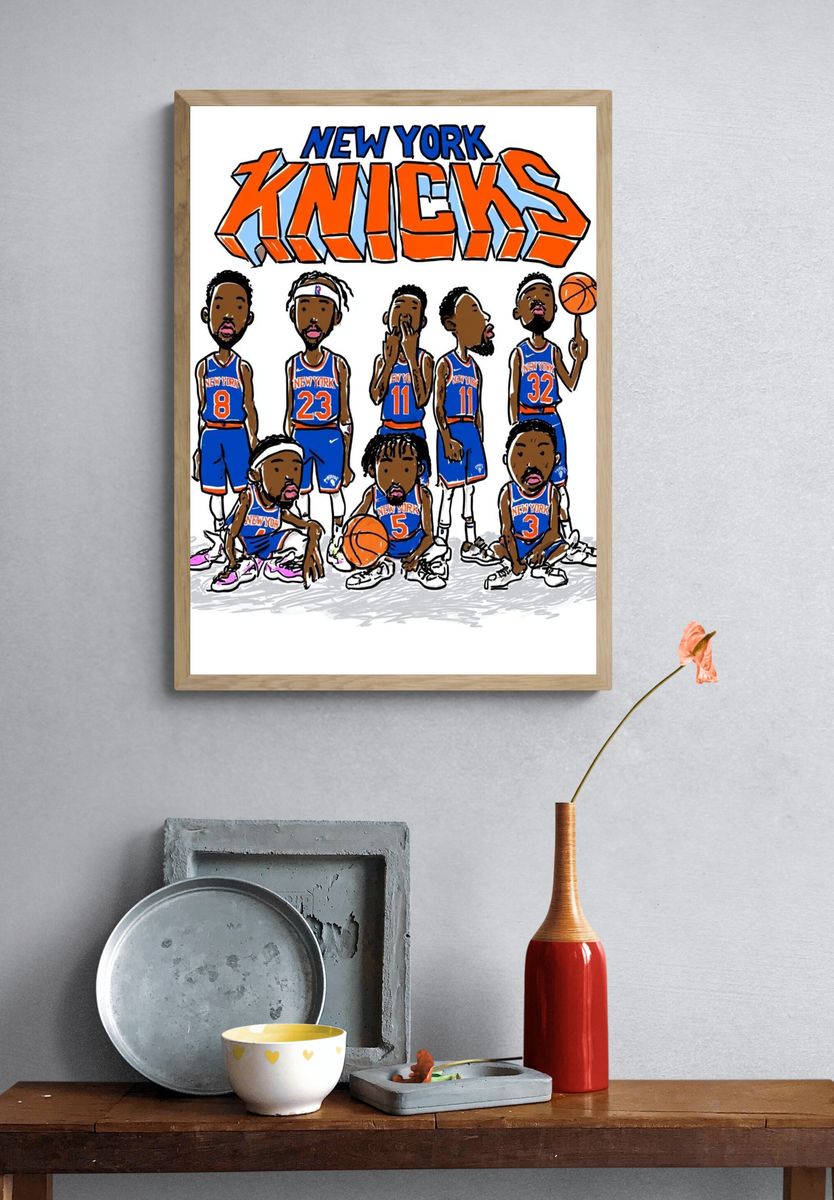 New York Knicks Cartoon Poster. — room view 3