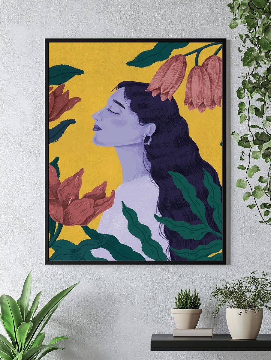 Beautiful purple woman surrounded nature. — room view 4