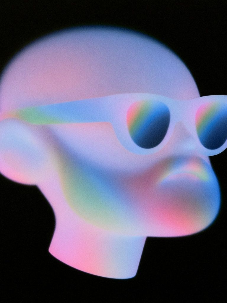 Rainbow 3D Head Illustration Poster. poster — illustration art