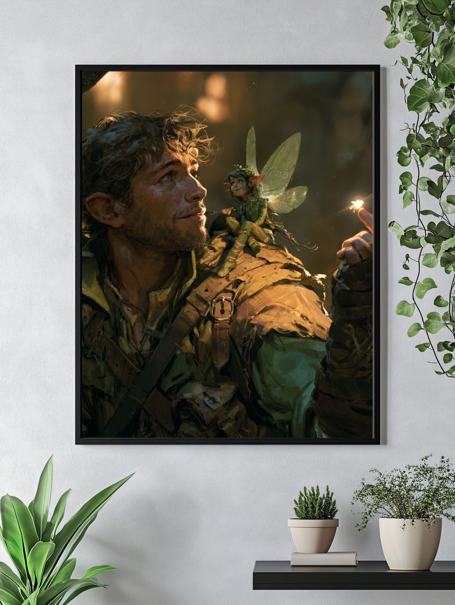 Futuristic Portrait Illustration Poster. — room view 4