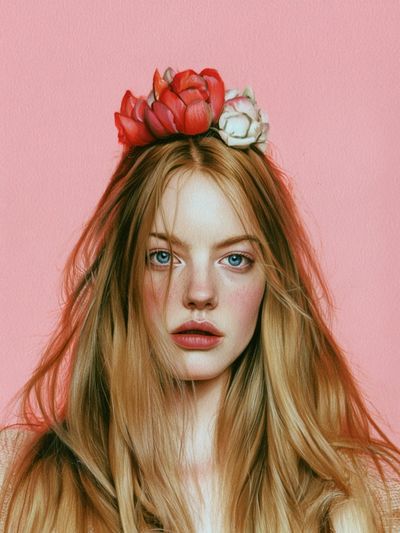 Floral Portrait Illustration Print.