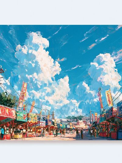 Festival Street Market Illustration Poster. poster