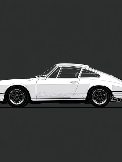 Porsche 911 Carrera Side Profile Print. poster