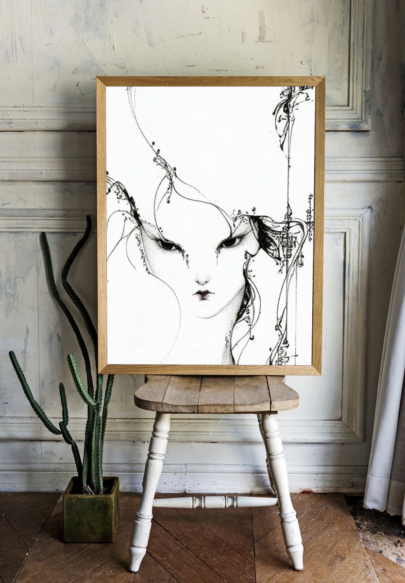 Surreal Ink Face Poster. room preview
