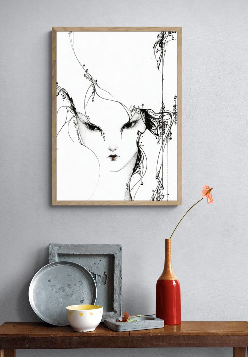 Surreal Ink Face Poster. — room view 3