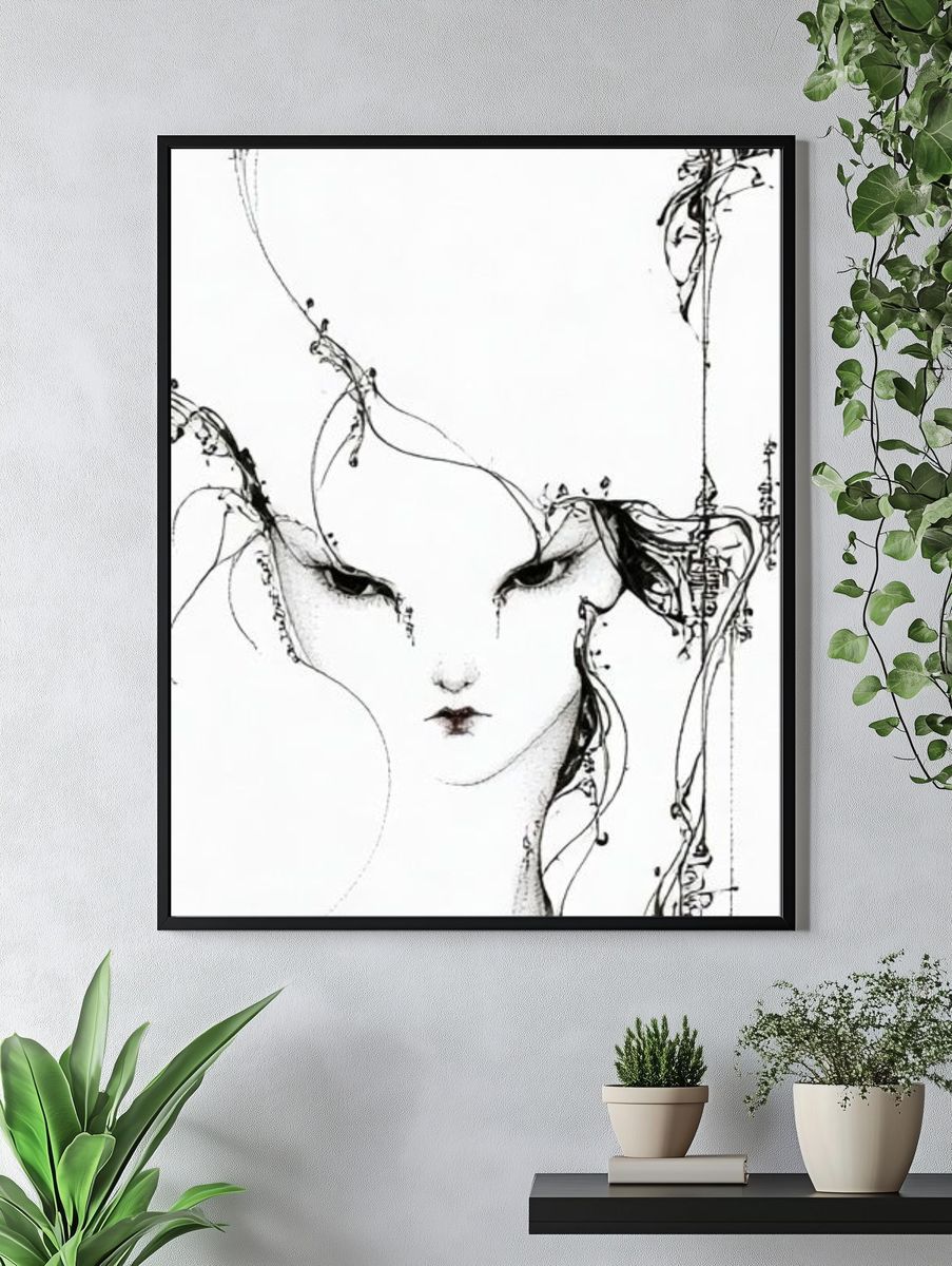 Surreal Ink Face Poster. — room view 4