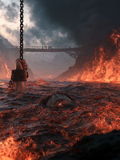 Volcanic Rift Fantasy Poster.