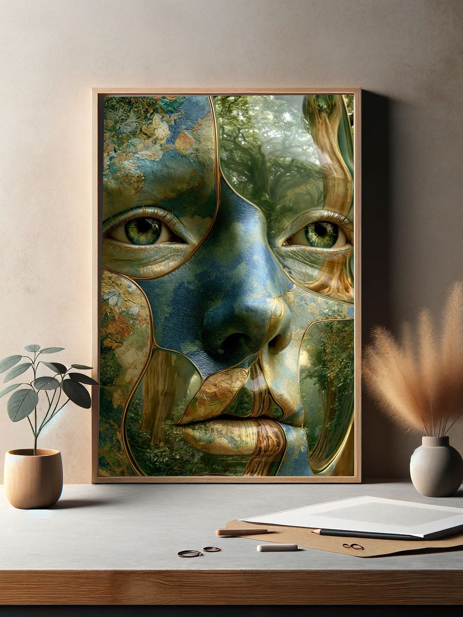 Forest Spirit Portrait Print. — room view 2