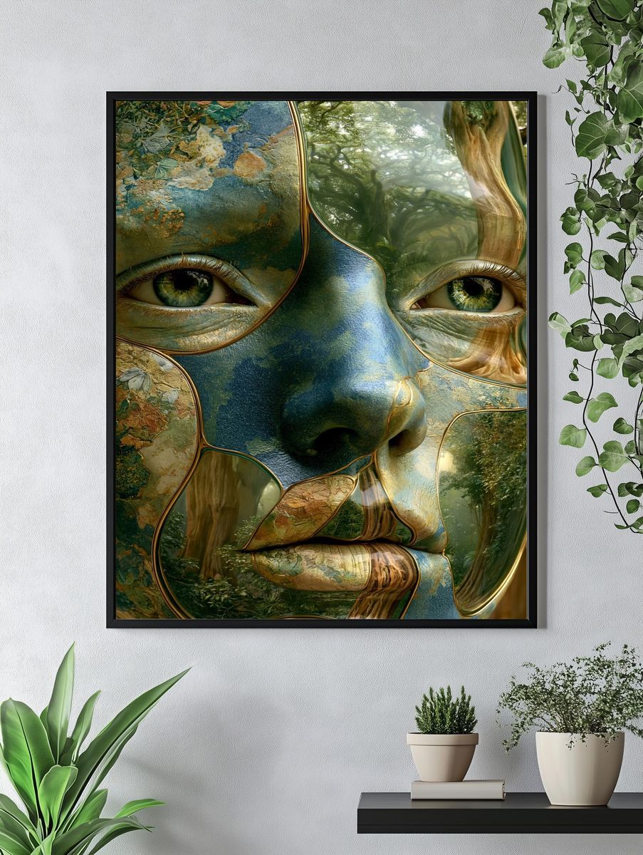 Forest Spirit Portrait Print. — room view 4