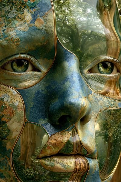 Forest Spirit Portrait Print. poster