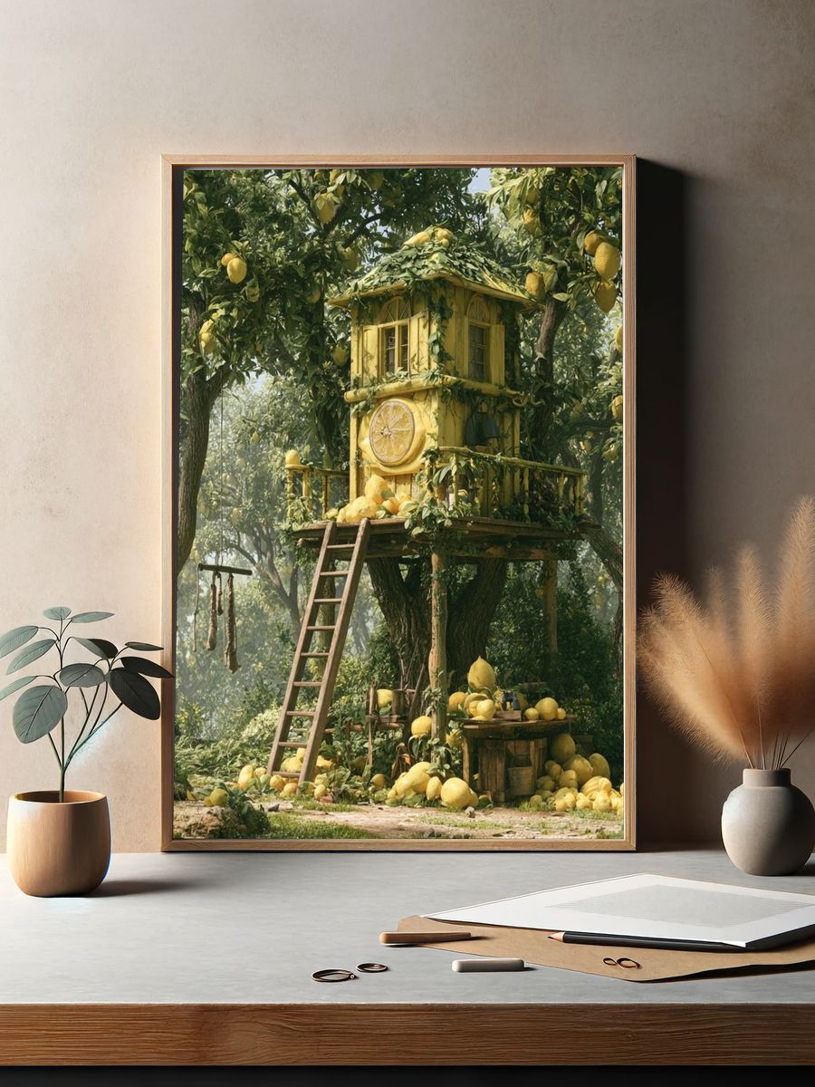 Lemon Treehouse Fantasy Print. — room view 2