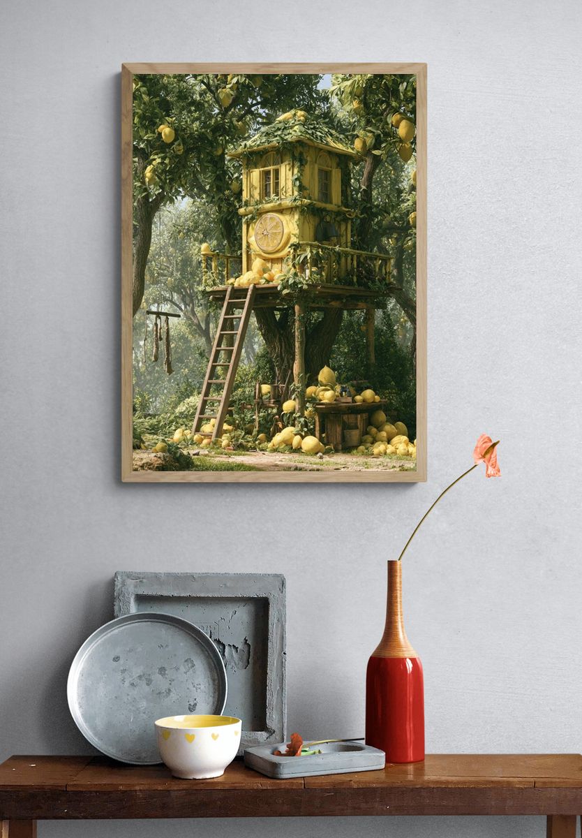 Lemon Treehouse Fantasy Print. — room view 3