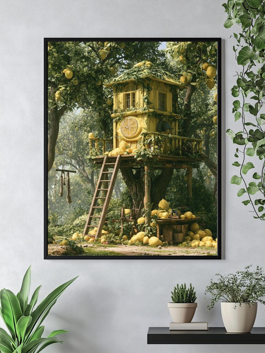 Lemon Treehouse Fantasy Print. — room view 4