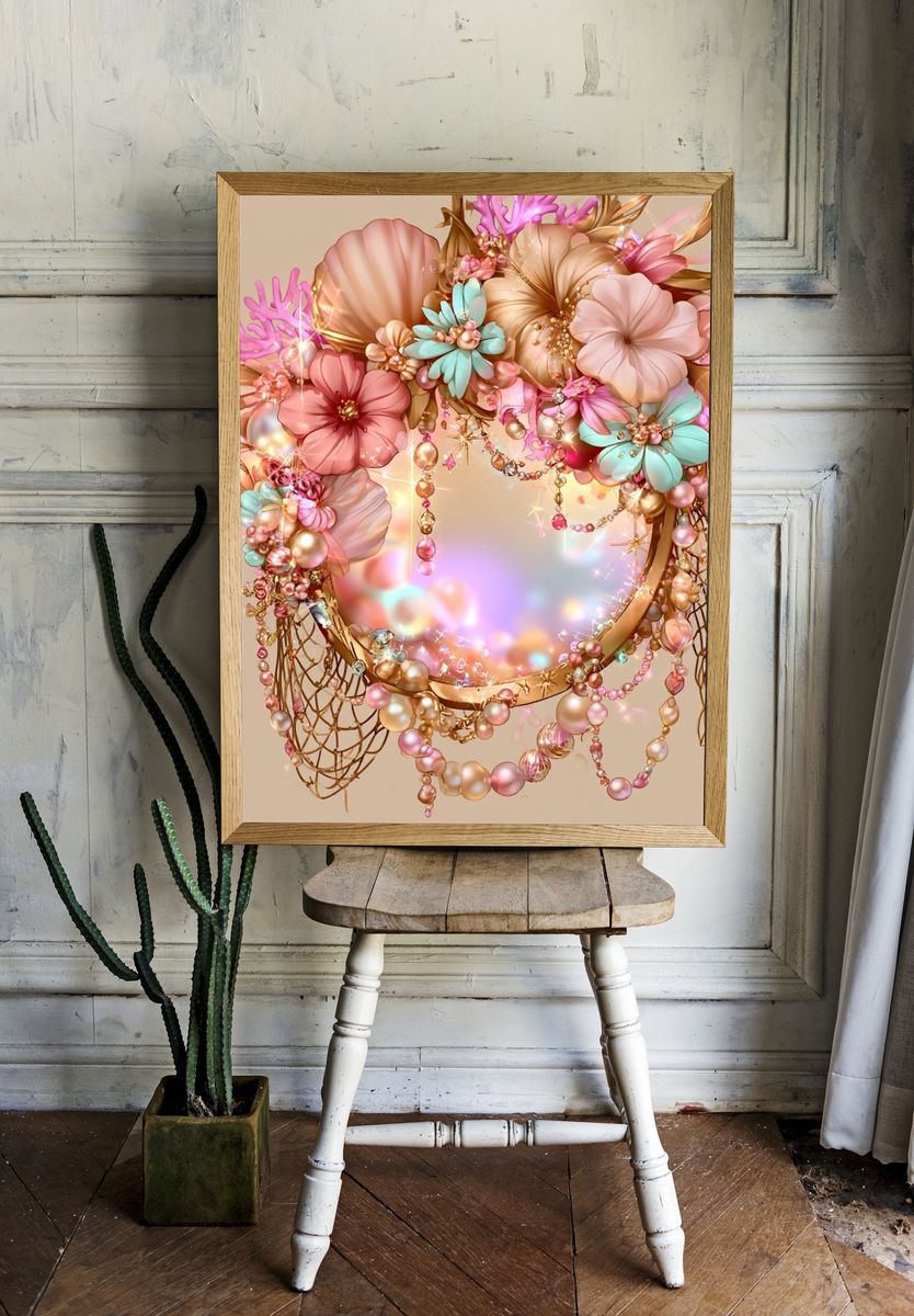 Pastel Floral Dreamscape Poster. room preview