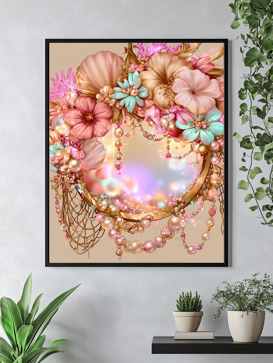 Pastel Floral Dreamscape Poster. — room view 4