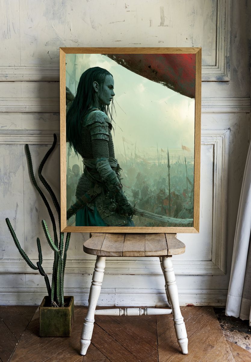 Warrior Queen Fantasy Poster. — room view 1