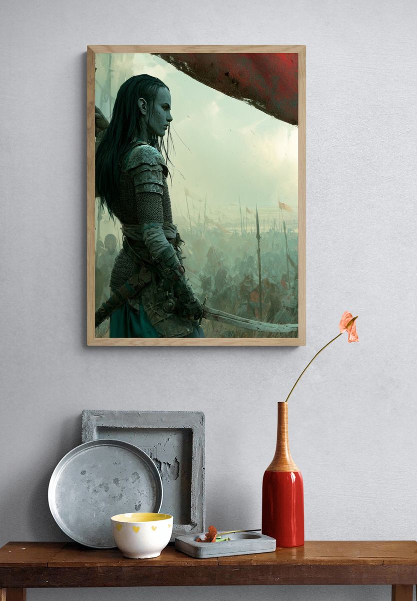 Warrior Queen Fantasy Poster. — room view 3