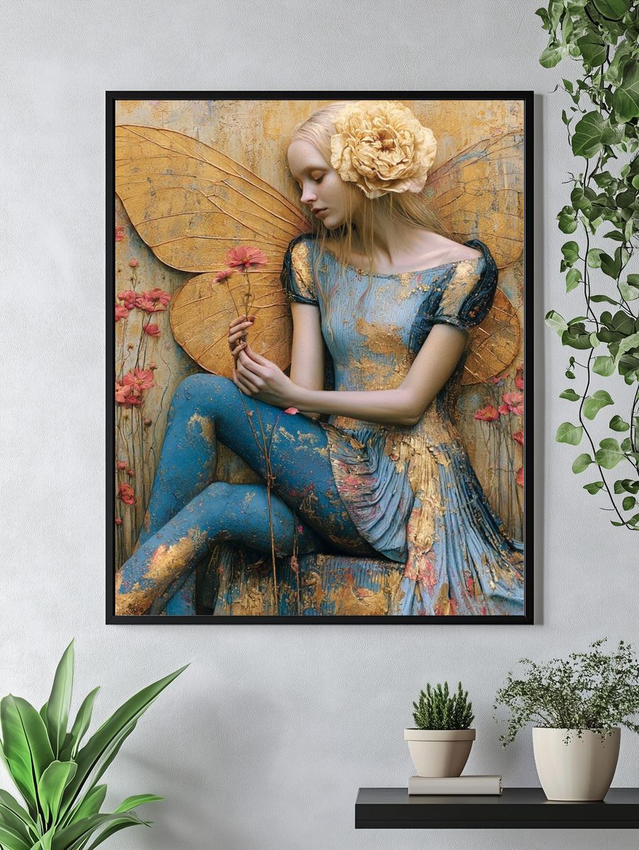 Golden Fairy Portrait Print. — room view 4
