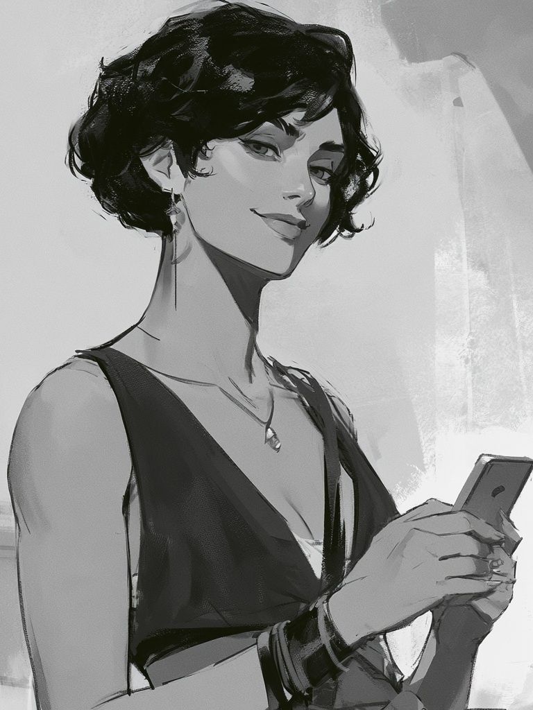 Elegant Woman Portrait Print. poster — illustration art