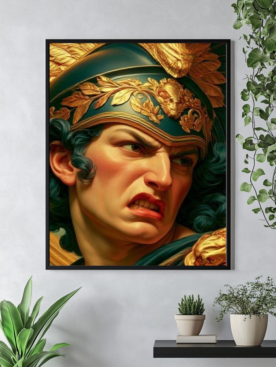 Roman Warrior Portrait Print. — room view 4