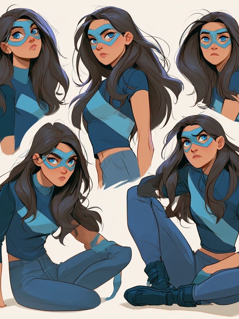 Masked Heroine Character Study Poster. poster detail