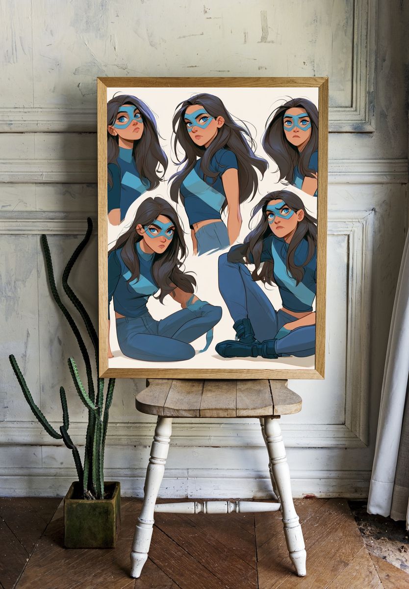 Masked Heroine Character Study Poster. — room view 1