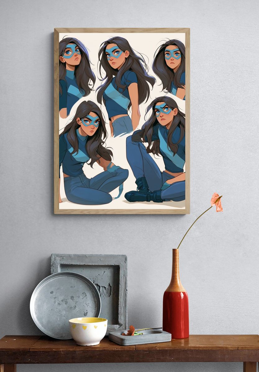 Masked Heroine Character Study Poster. — room view 3
