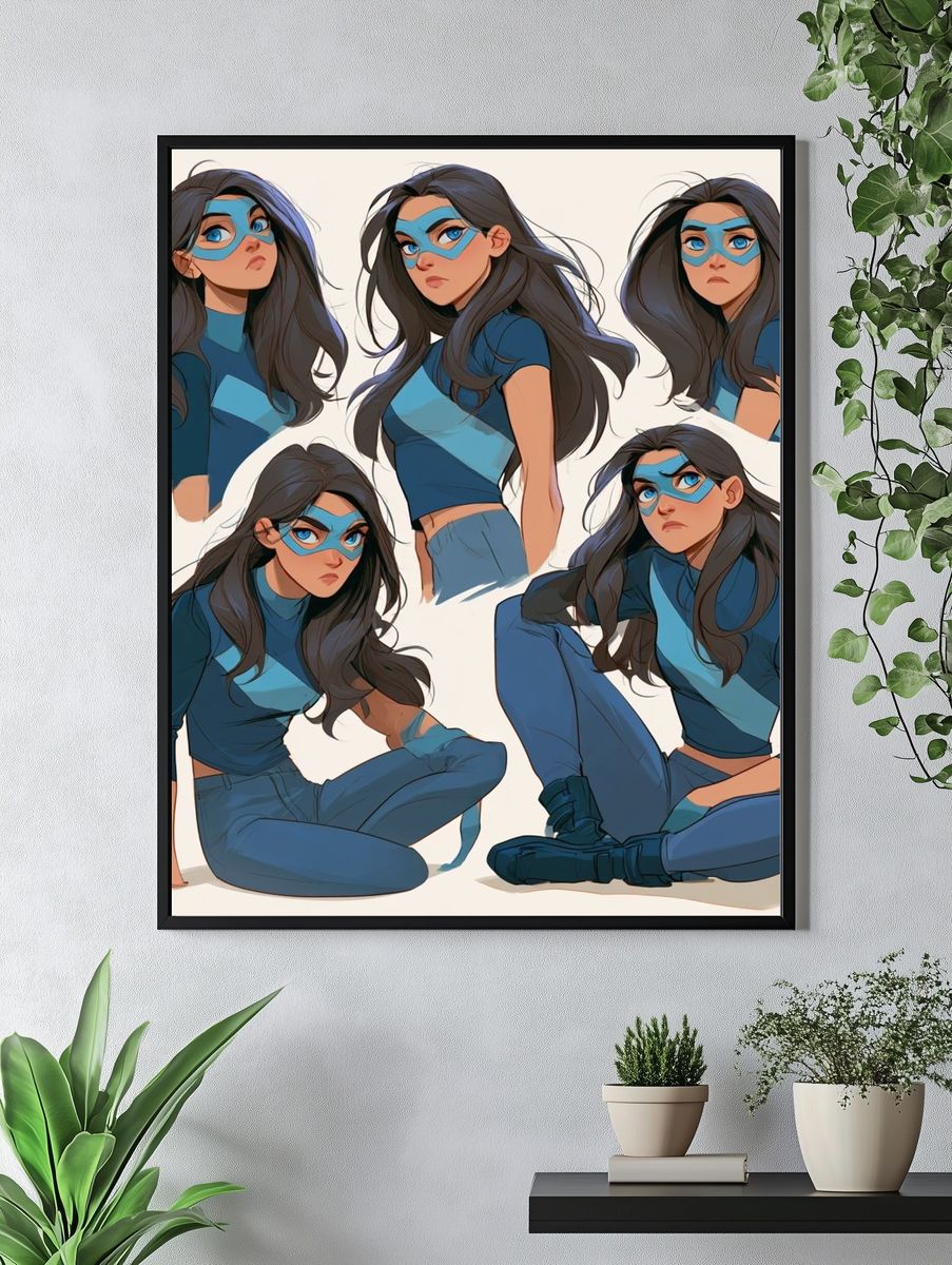 Masked Heroine Character Study Poster. — room view 4