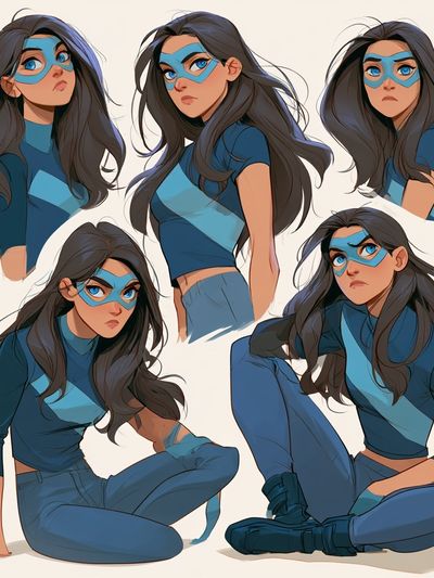 Masked Heroine Character Study Poster.