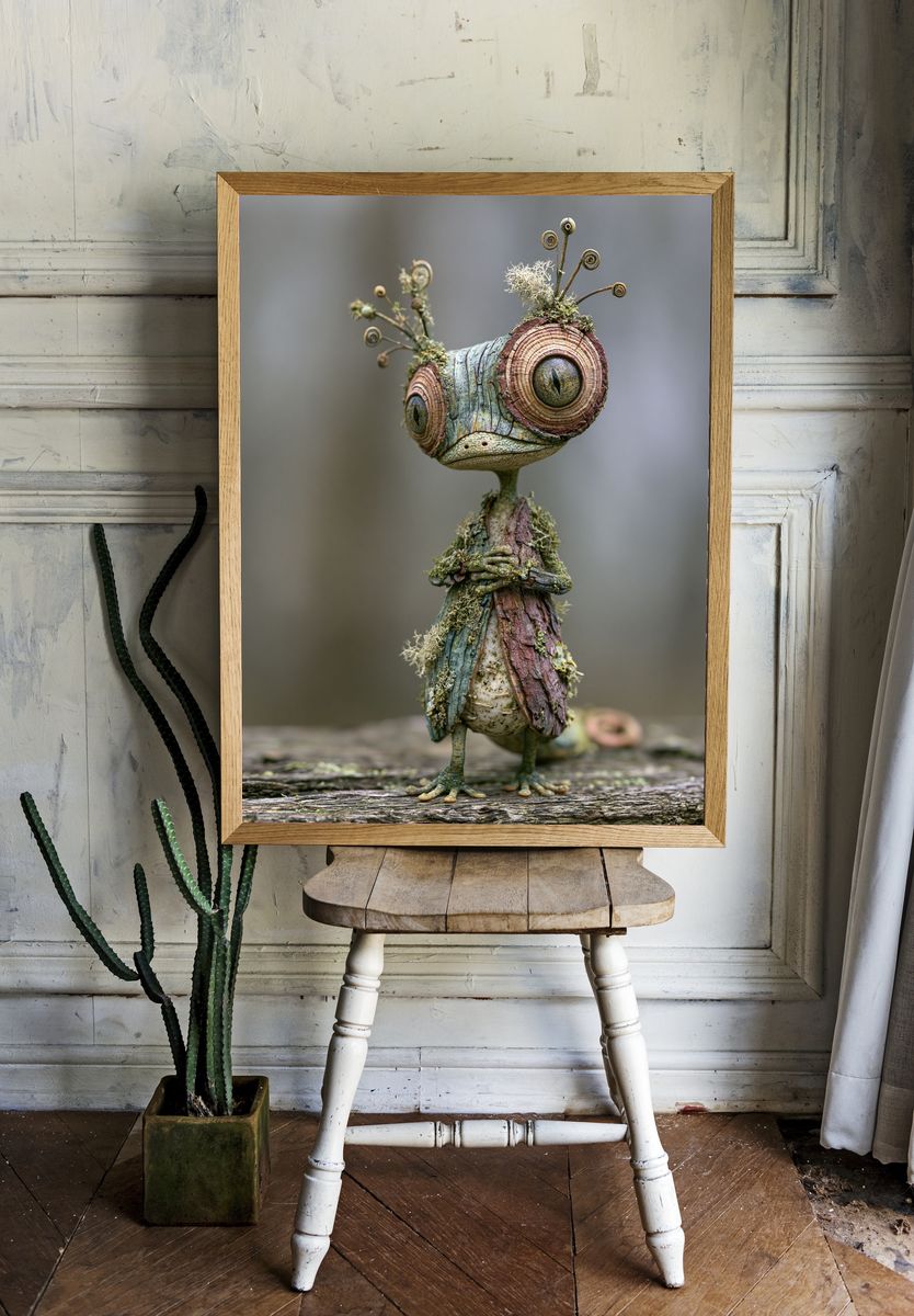 Whimsical Forest Creature Illustration Print. — room view 1