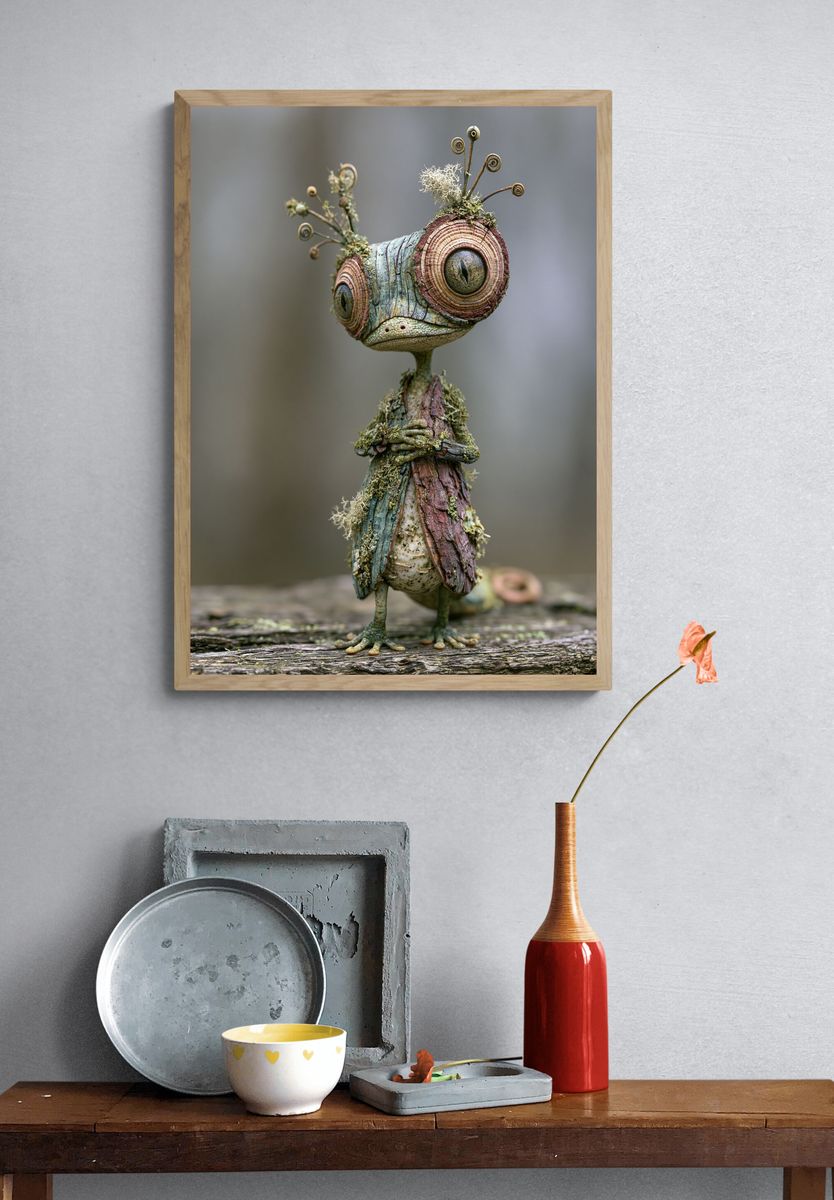 Whimsical Forest Creature Illustration Print. — room view 3