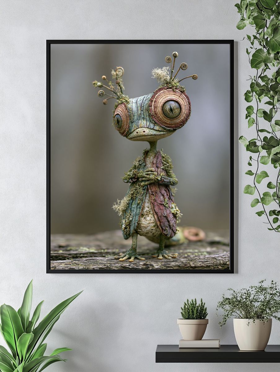 Whimsical Forest Creature Illustration Print. — room view 4