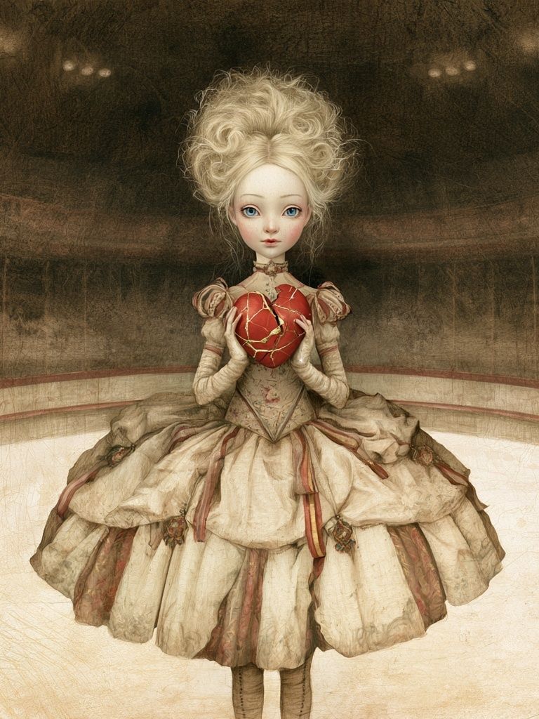Broken Heart Doll Illustration Poster. poster — illustration art