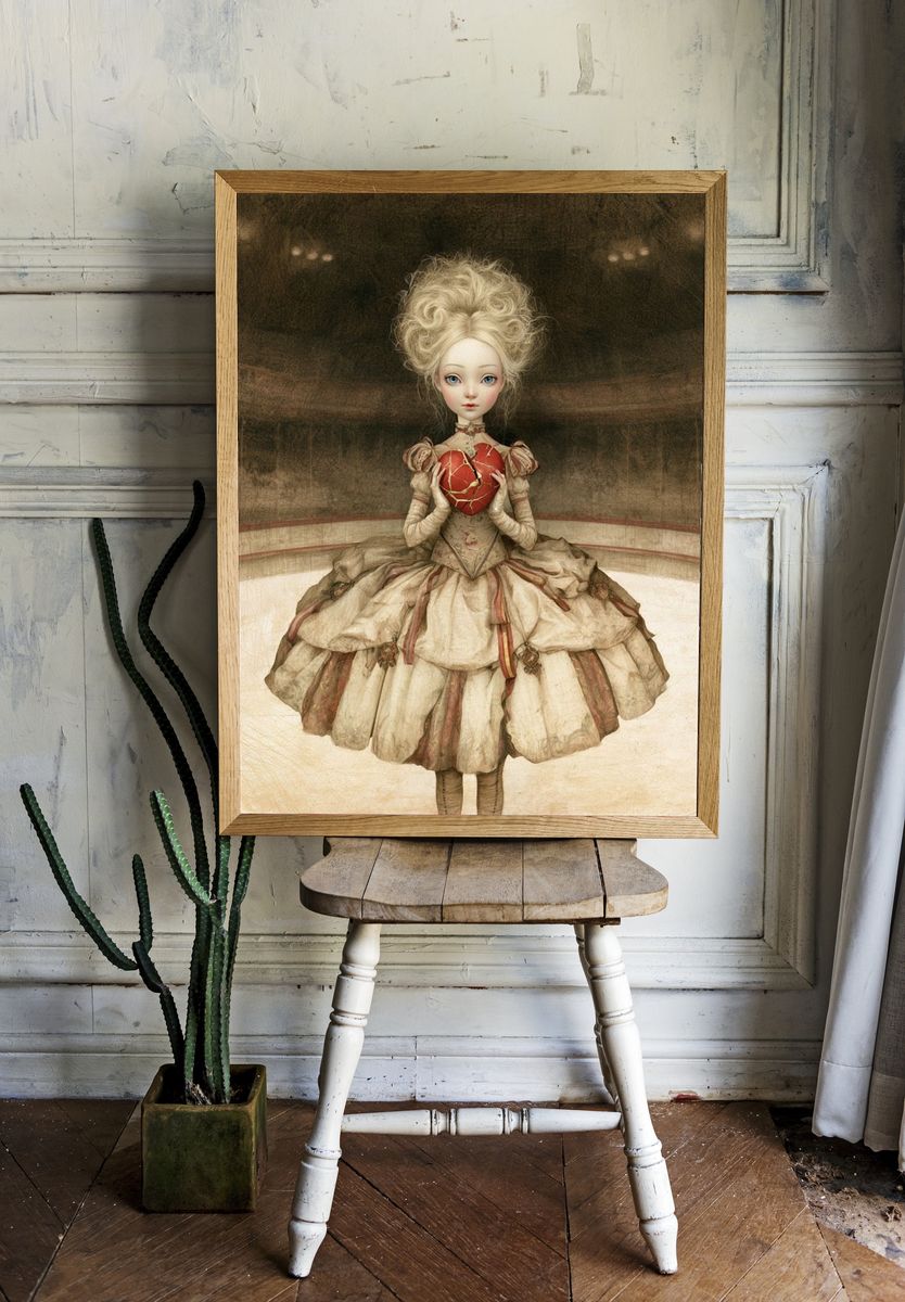 Broken Heart Doll Illustration Poster. — room view 1