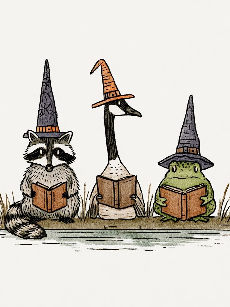 Wizard Animals Illustration Poster. poster — illustration art