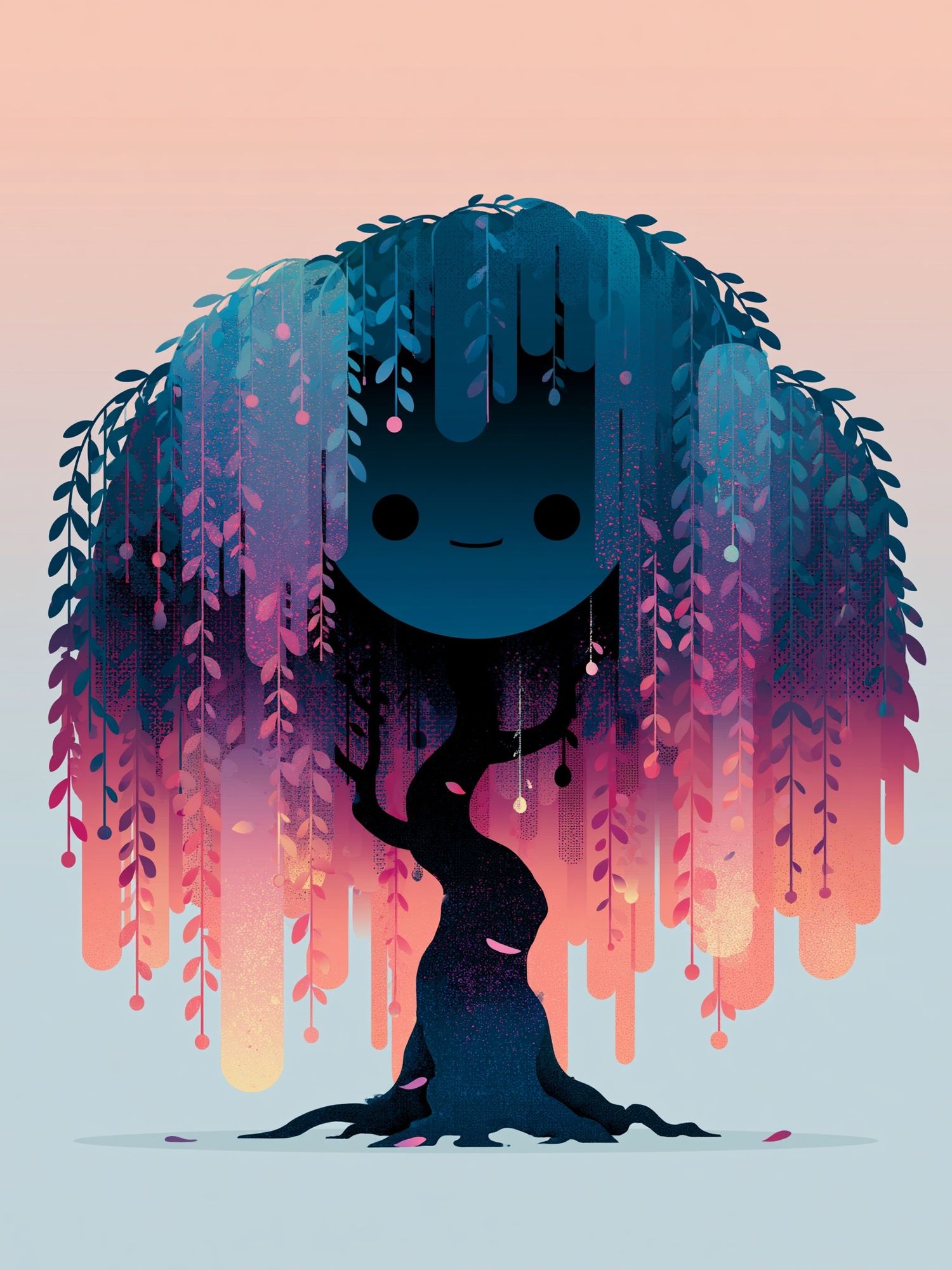 Whimsical Tree Spirit Illustration Poster. poster — illustration art