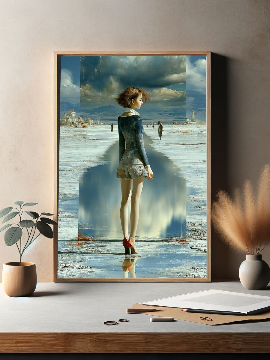Dreamscape Woman Digital Art Poster. — room view 2