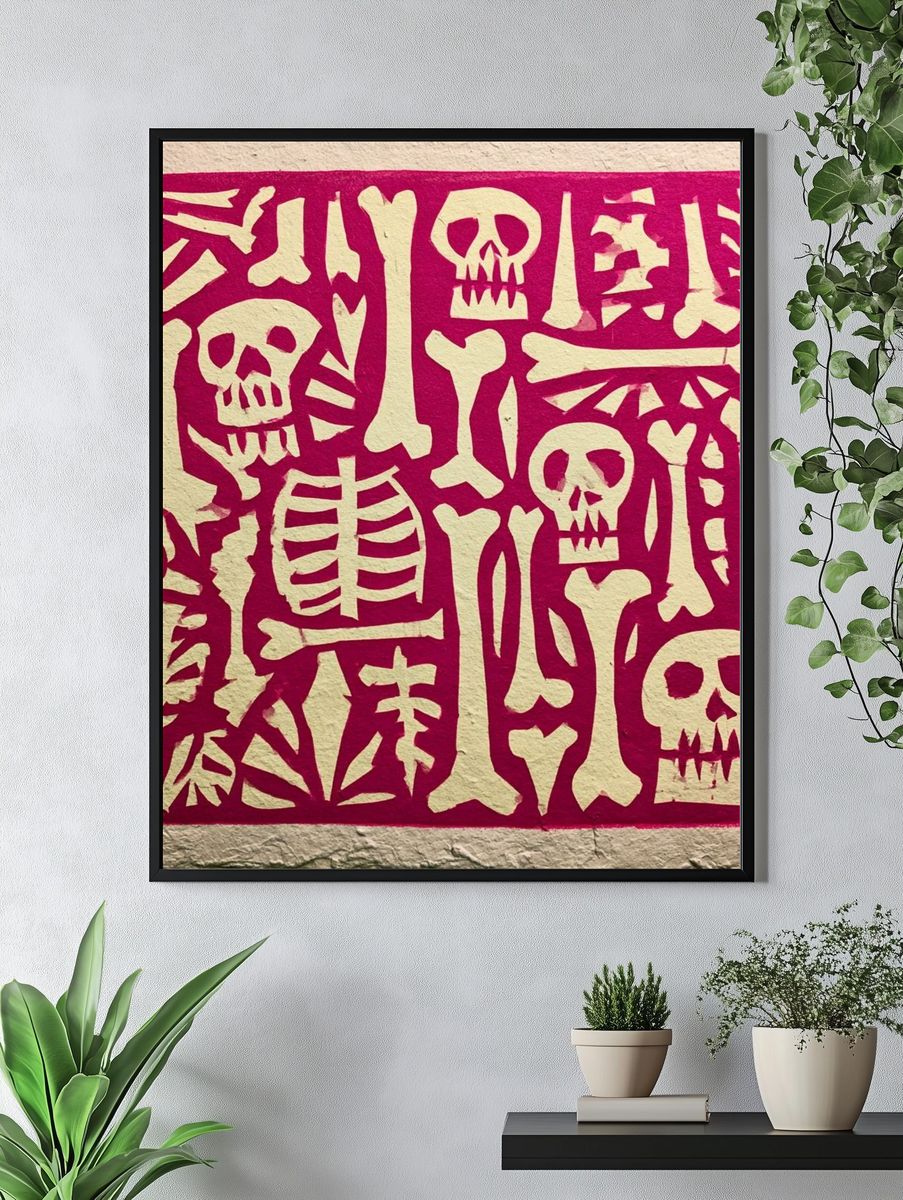 Skeleton Cutout Illustration Poster. — room view 4