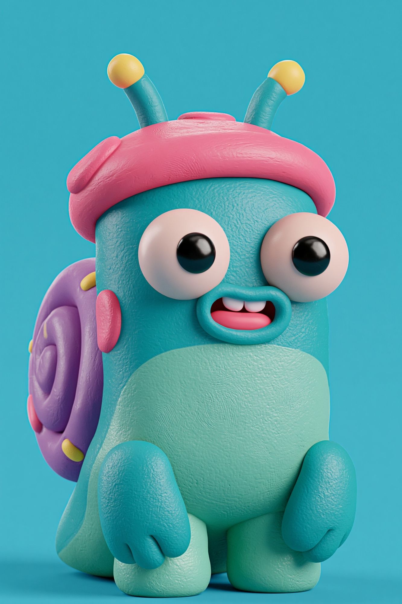 Cute Snail Character Illustration Poster. poster detail