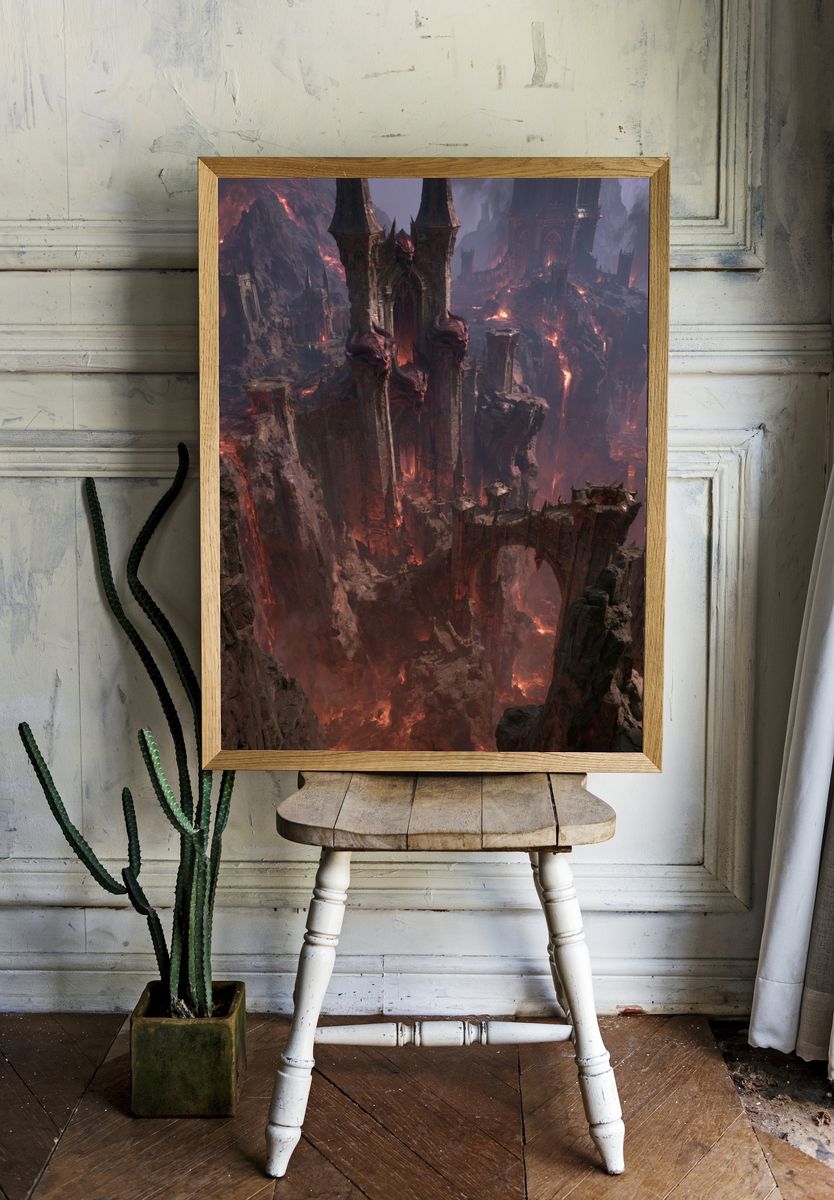 Infernal Citadel Fantasy Print. room preview