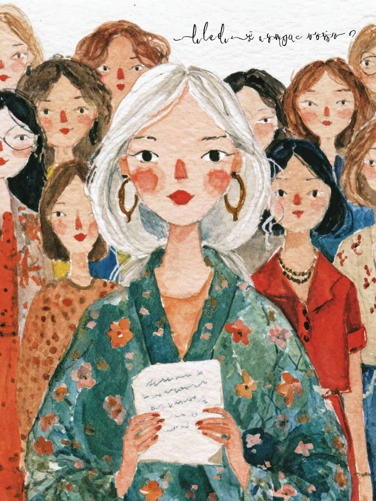 Women Portrait Watercolor Poster. poster detail