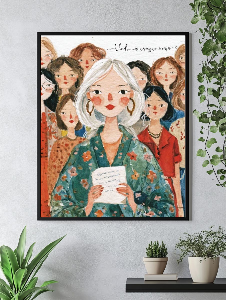 Women Portrait Watercolor Poster. — room view 4