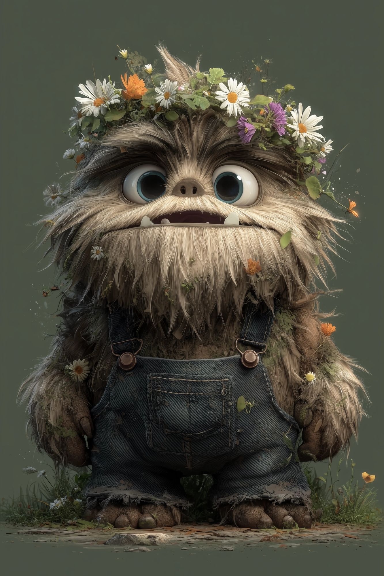 Flower Crown Creature Illustration Poster. poster — illustration art