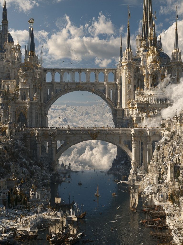Floating Citadel Fantasy Print. poster — illustration art