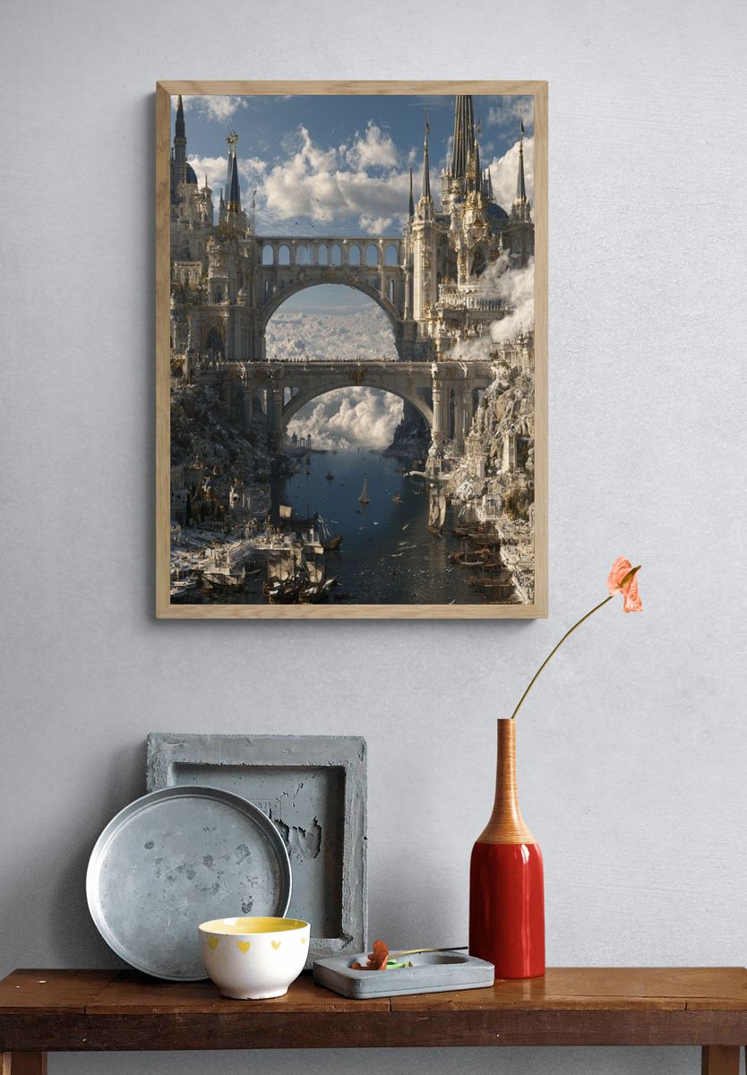Floating Citadel Fantasy Print. — room view 3