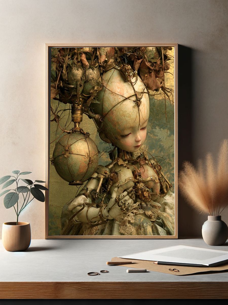 Surreal Doll Portrait Print. — room view 2