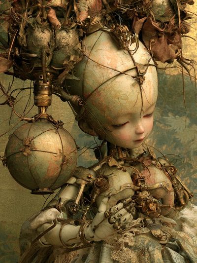 Surreal Doll Portrait Print. poster