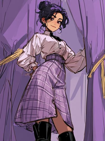 Purple Anime Fashion Poster. poster